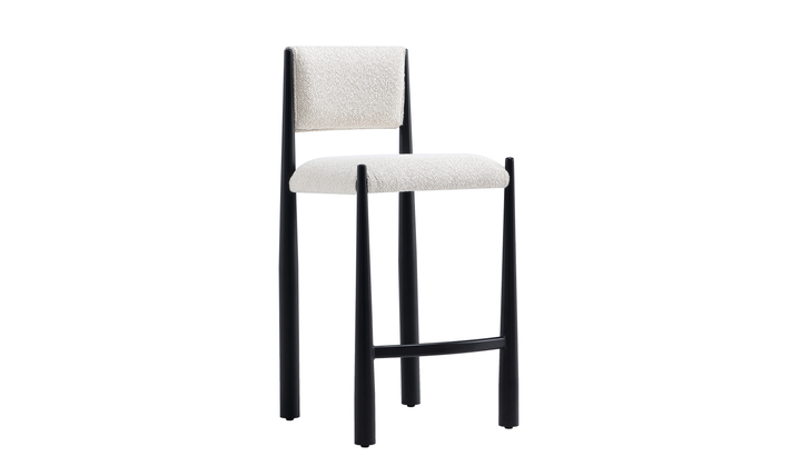 Manhattan Comfort Lennor Boucle Metal Counter Stool