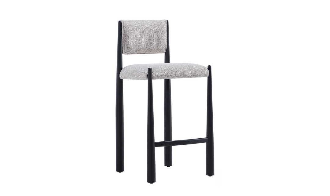 Manhattan Comfort Lennor Boucle Metal Counter Stool