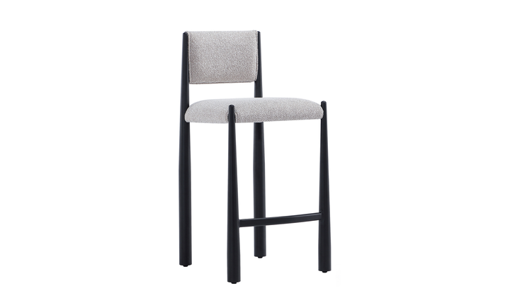 Manhattan Comfort Lennor Boucle Metal Counter Stool