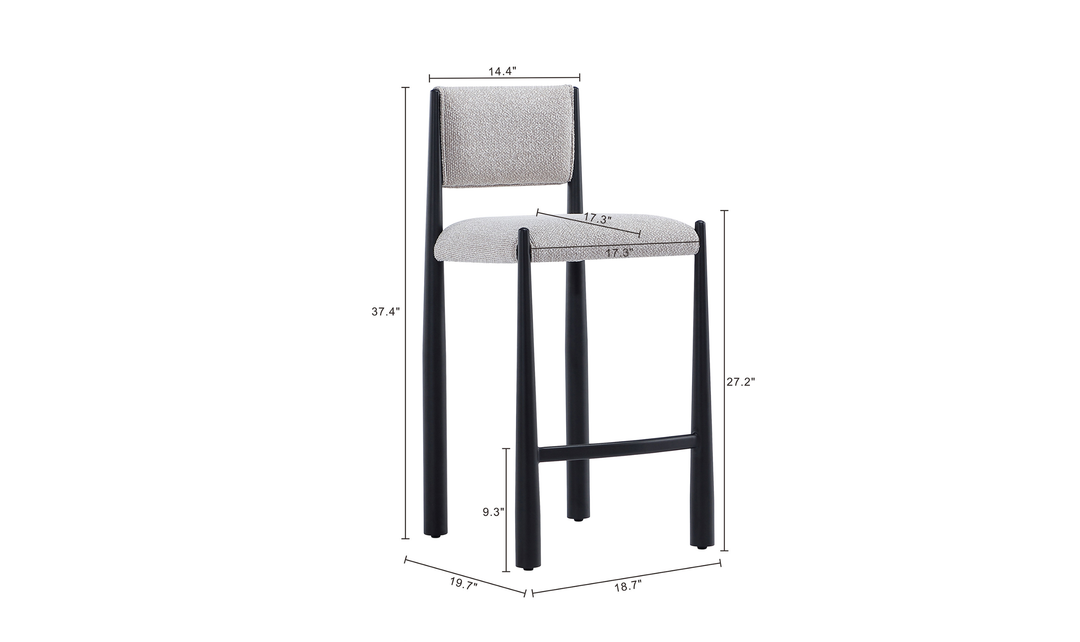 Manhattan Comfort Lennor Boucle Metal Counter Stool
