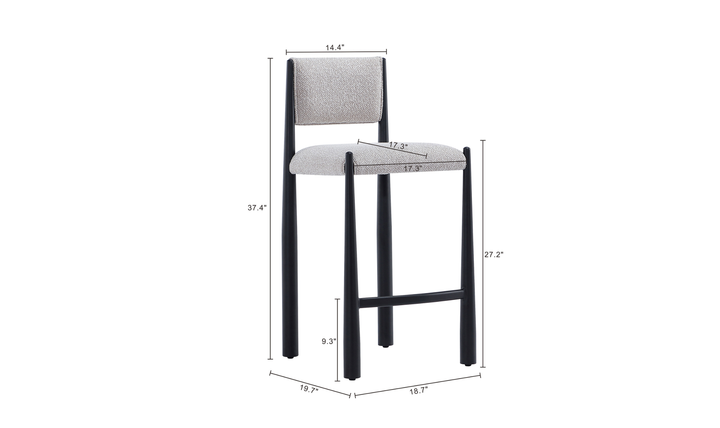 Manhattan Comfort Lennor Boucle Metal Counter Stool