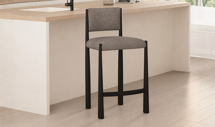 Manhattan Comfort Lennor Boucle Metal Counter Stool