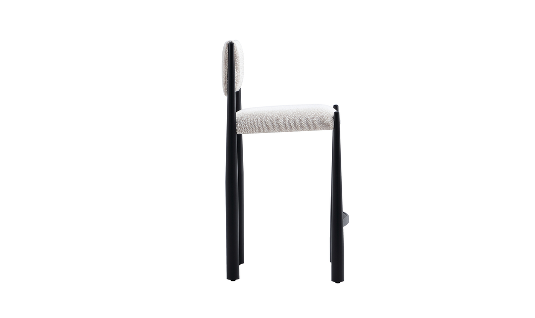 Manhattan Comfort Lennor Boucle Metal Counter Stool
