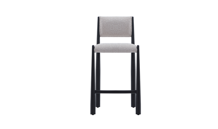Manhattan Comfort Lennor Boucle Metal Counter Stool