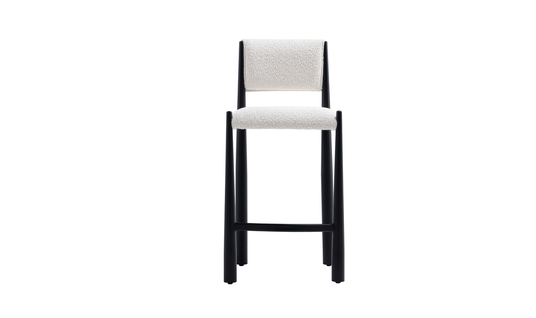 Manhattan Comfort Lennor Boucle Metal Counter Stool