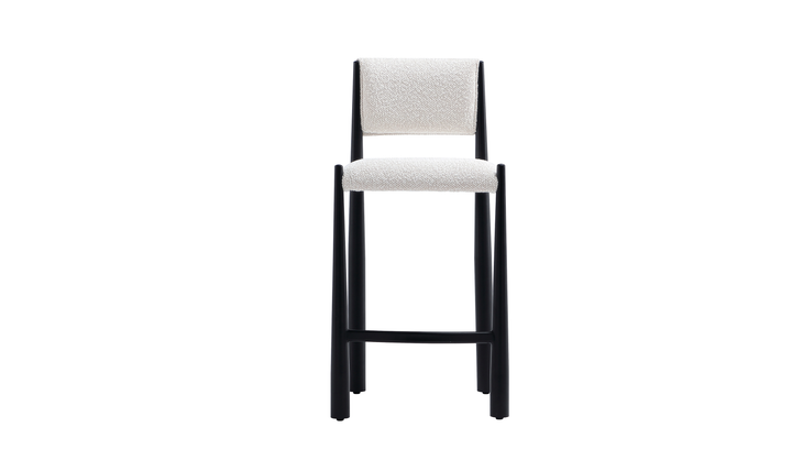 Manhattan Comfort Lennor Boucle Metal Counter Stool