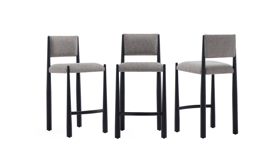Manhattan Comfort Lennor Boucle Metal Counter Stool