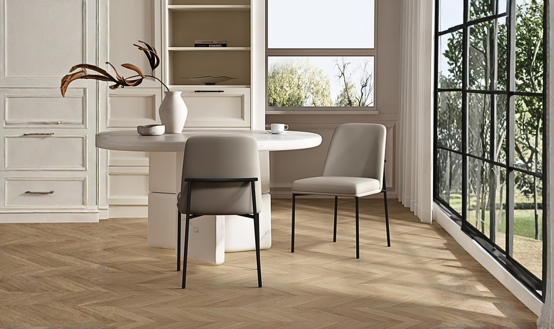 Manhattan Comfort Loft Metal Vegan Leather Side Chair-Jennifer Furniture