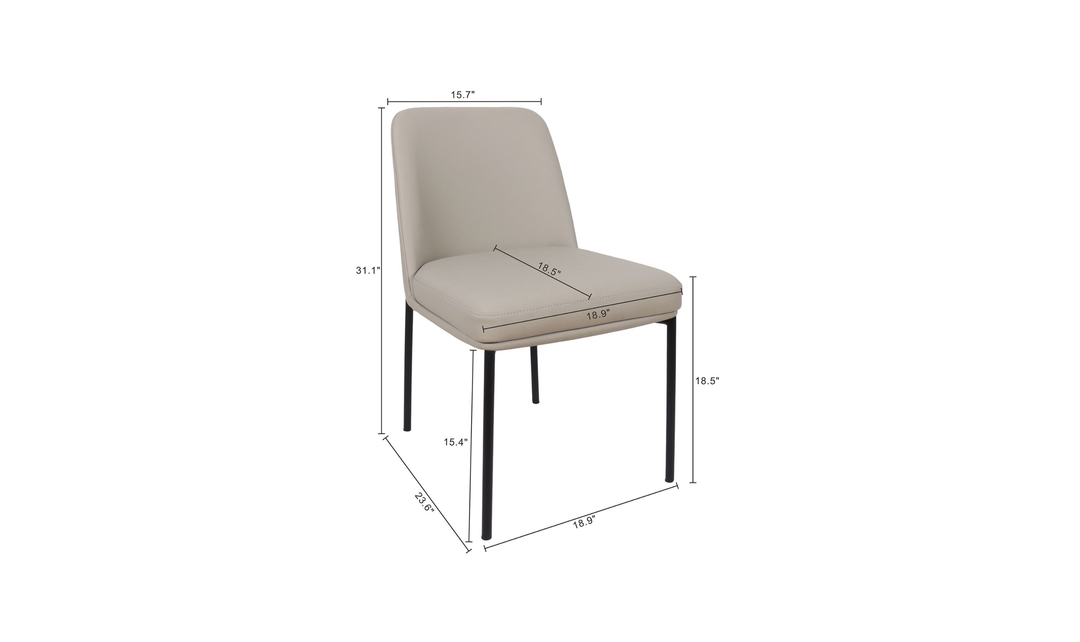 Manhattan Comfort Loft Metal Vegan Leather Side Chair-Jennifer Furniture