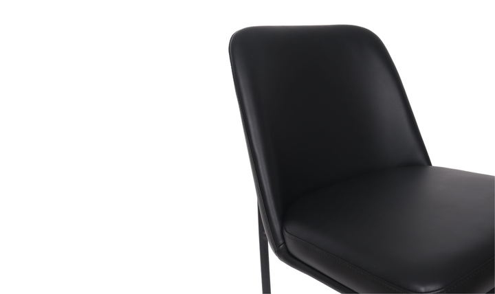 Manhattan Comfort Loft Metal Vegan Leather Side Chair-Jennifer Furniture