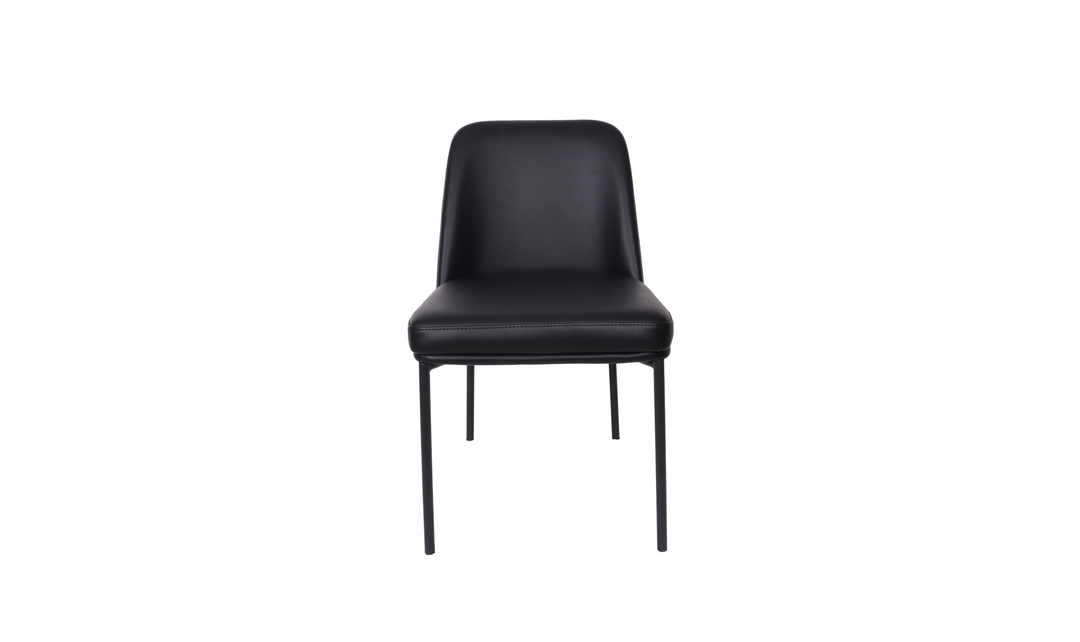 Manhattan Comfort Loft Metal Vegan Leather Side Chair-Jennifer Furniture