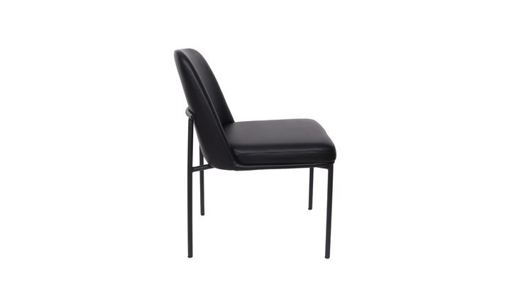 Manhattan Comfort Loft Metal Vegan Leather Side Chair-Jennifer Furniture