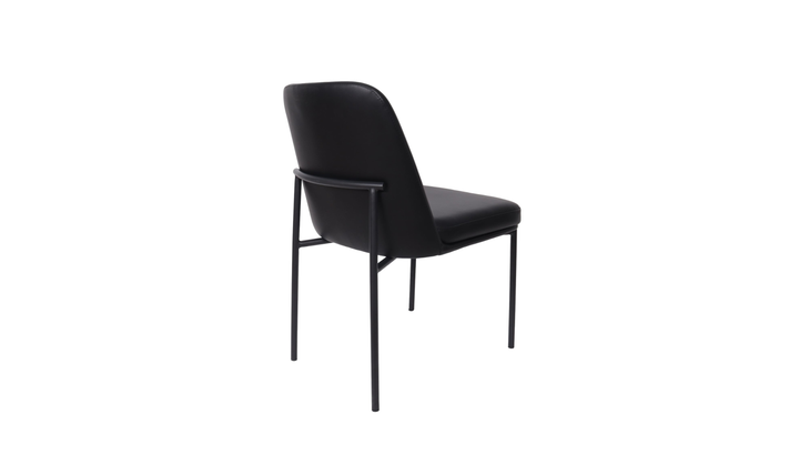 Manhattan Comfort Loft Metal Vegan Leather Side Chair-Jennifer Furniture