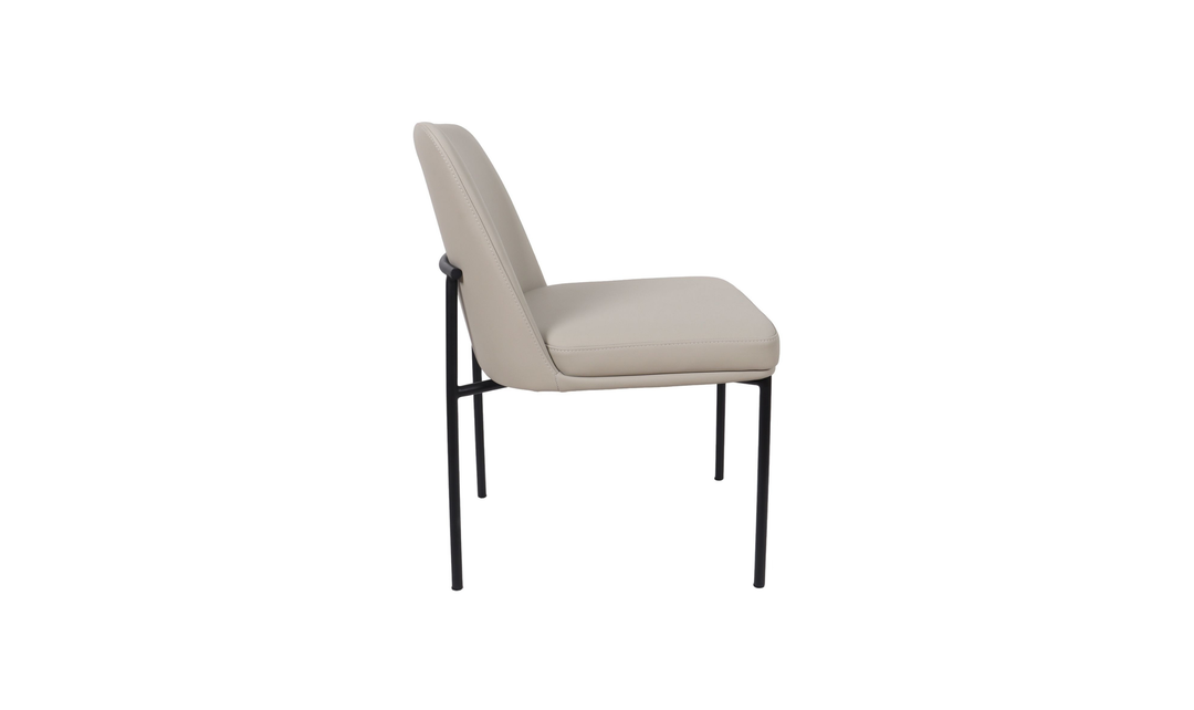 Manhattan Comfort Loft Metal Vegan Leather Side Chair-Jennifer Furniture