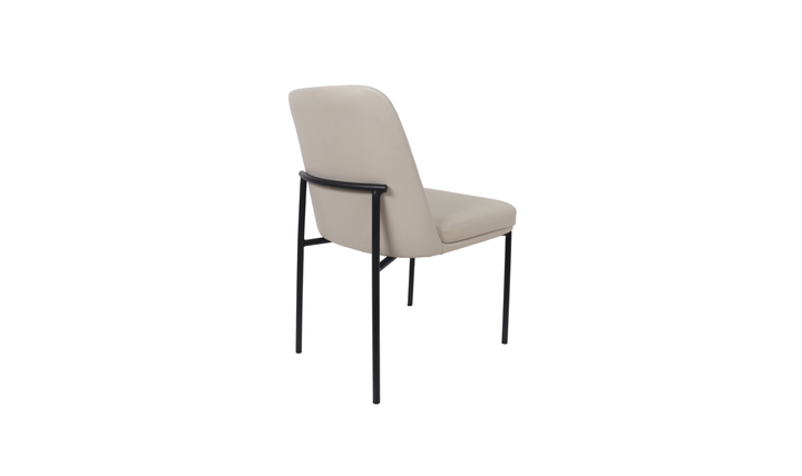 Manhattan Comfort Loft Metal Vegan Leather Side Chair-Jennifer Furniture