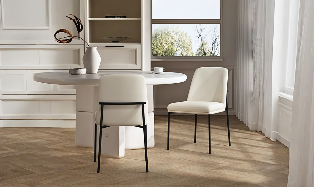 Manhattan Comfort Loft Metal Vegan Leather Side Chair-Jennifer Furniture