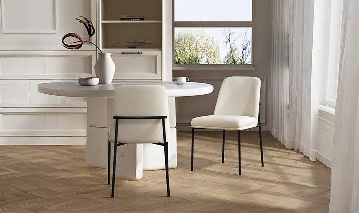 Manhattan Comfort Loft Metal Vegan Leather Side Chair-Jennifer Furniture