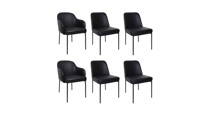 Manhattan Comfort Loft Metal Vegan Leather Side Chair-Jennifer Furniture