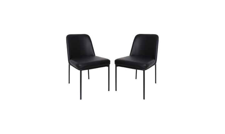 Manhattan Comfort Loft Metal Vegan Leather Side Chair-Jennifer Furniture