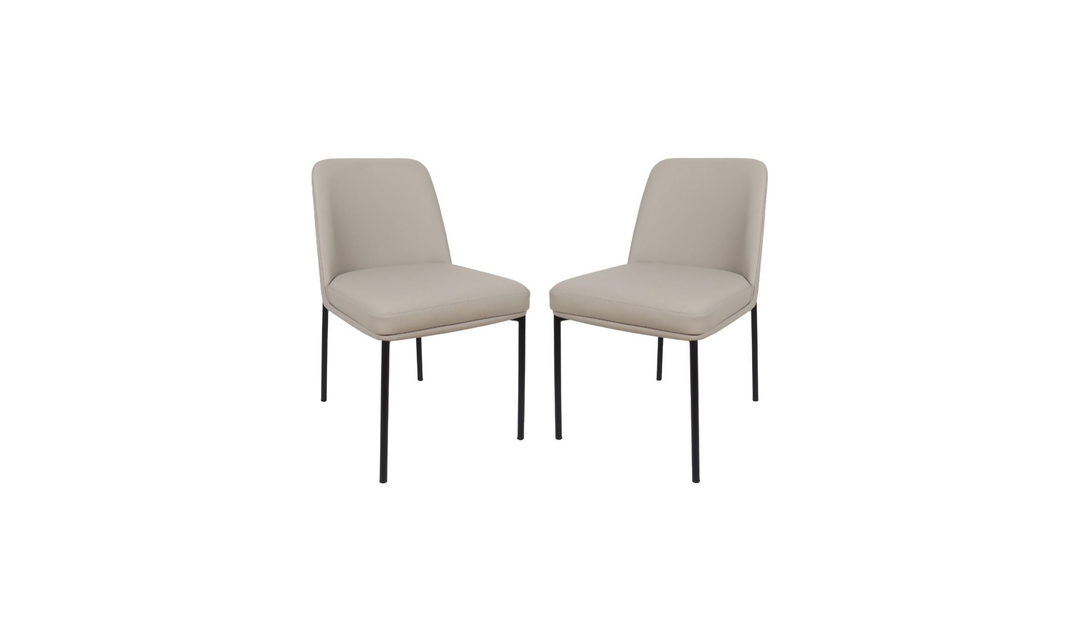 Manhattan Comfort Loft Metal Vegan Leather Side Chair-Jennifer Furniture