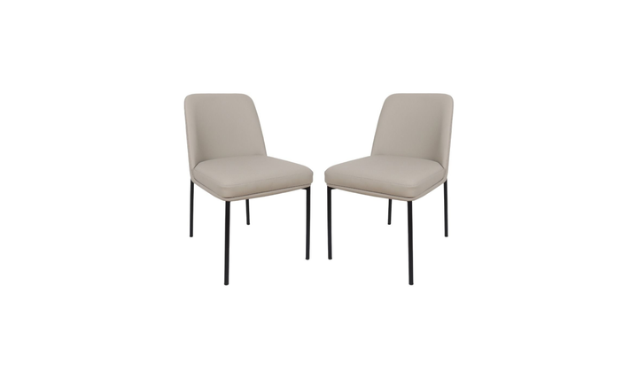 Manhattan Comfort Loft Metal Vegan Leather Side Chair-Jennifer Furniture