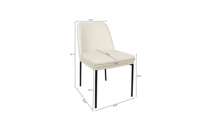 Manhattan Comfort Loft Metal Vegan Leather Side Chair-Jennifer Furniture