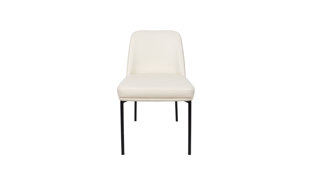Manhattan Comfort Loft Metal Vegan Leather Side Chair-Jennifer Furniture