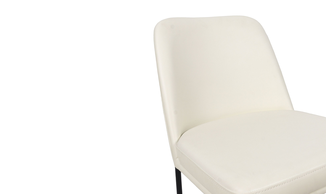 Manhattan Comfort Loft Metal Vegan Leather Side Chair-Jennifer Furniture