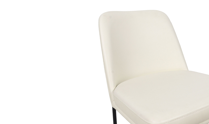Manhattan Comfort Loft Metal Vegan Leather Side Chair-Jennifer Furniture