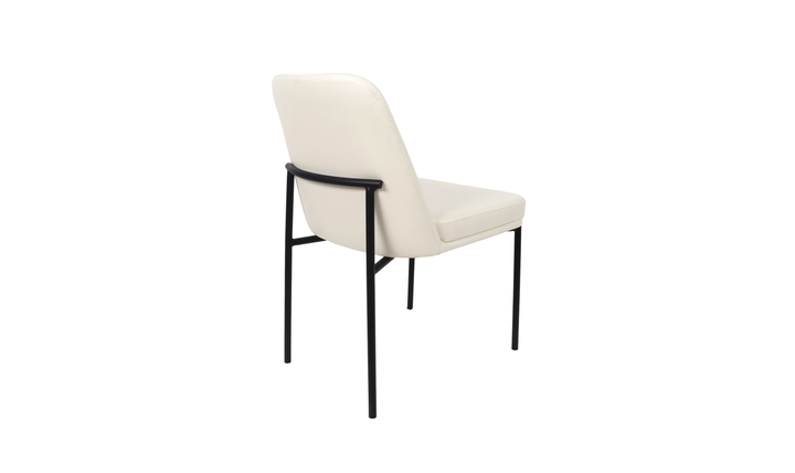Manhattan Comfort Loft Metal Vegan Leather Side Chair-Jennifer Furniture