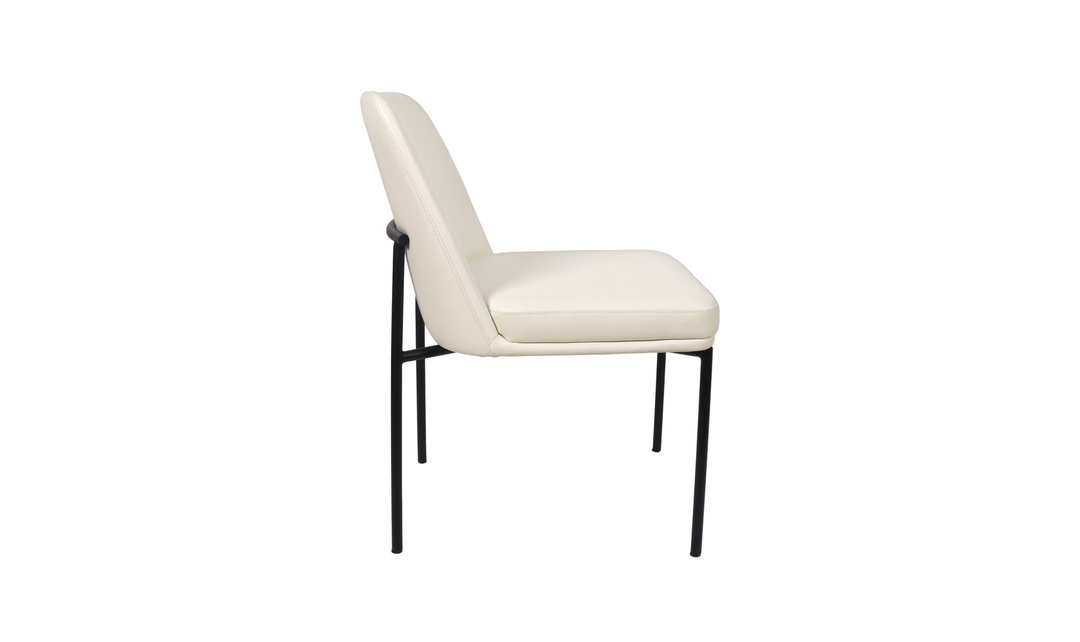 Manhattan Comfort Loft Metal Vegan Leather Side Chair-Jennifer Furniture