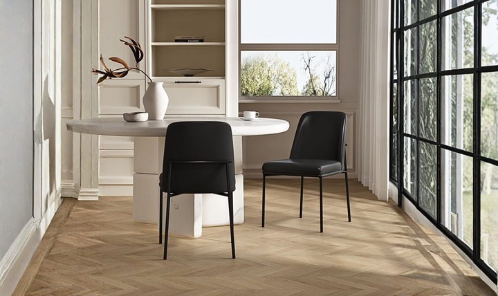 Manhattan Comfort Loft Metal Vegan Leather Side Chair-Jennifer Furniture