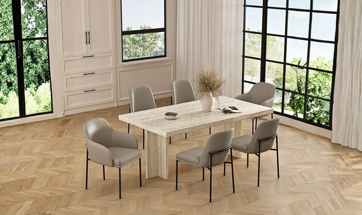 Manhattan Comfort Loft Metal Vegan Leather Side Chair-Jennifer Furniture