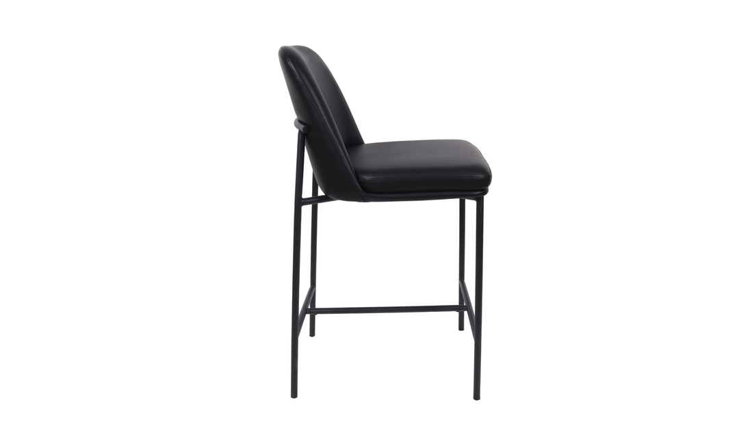 Manhattan Comfort Loft Vegan Leather Metal Counter Stool With Set of Two
