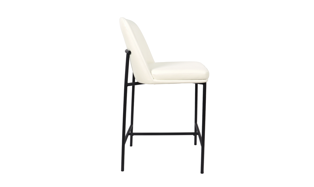 Manhattan Comfort Loft Vegan Leather Metal Counter Stool With Set of Two