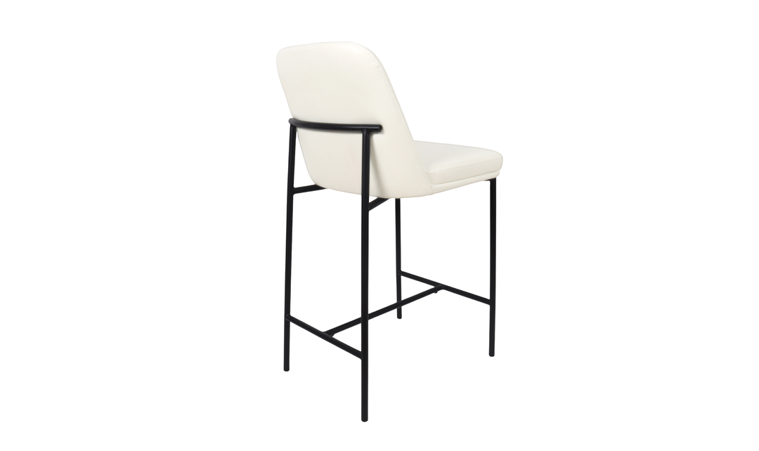Manhattan Comfort Loft Vegan Leather Metal Counter Stool With Set of Two
