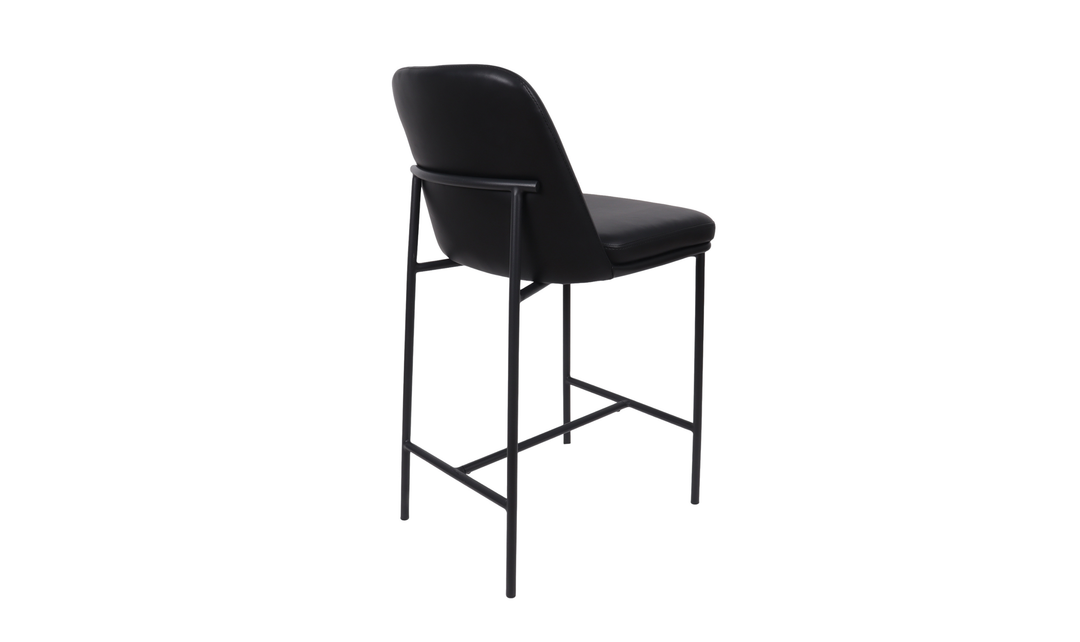 Manhattan Comfort Loft Vegan Leather Metal Counter Stool With Set of Two