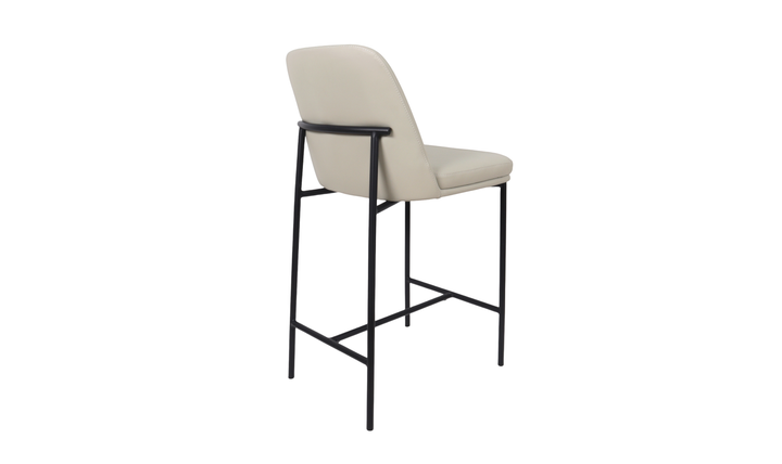 Manhattan Comfort Loft Vegan Leather Metal Counter Stool With Set of Two