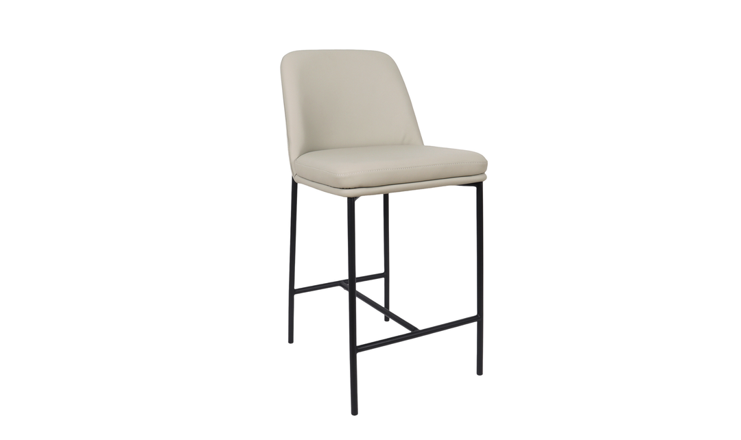 Manhattan Comfort Loft Vegan Leather Metal Counter Stool With Set of Two