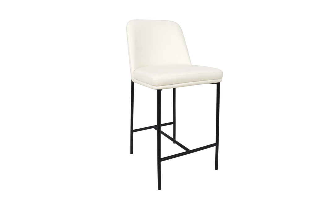 Manhattan Comfort Loft Vegan Leather Metal Counter Stool With Set of Two