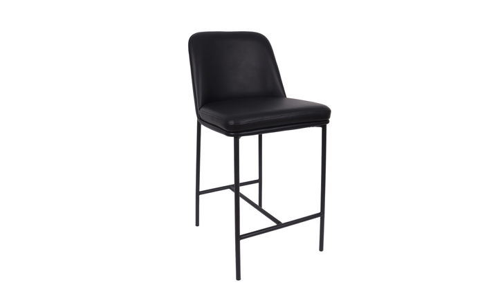 Manhattan Comfort Loft Vegan Leather Metal Counter Stool With Set of Two