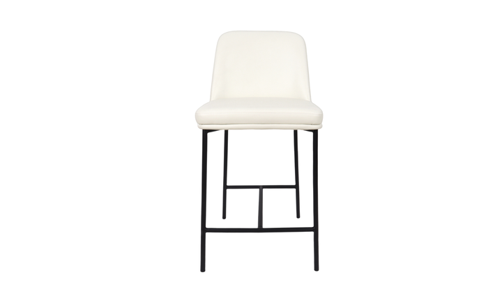 Manhattan Comfort Loft Vegan Leather Metal Counter Stool With Set of Two