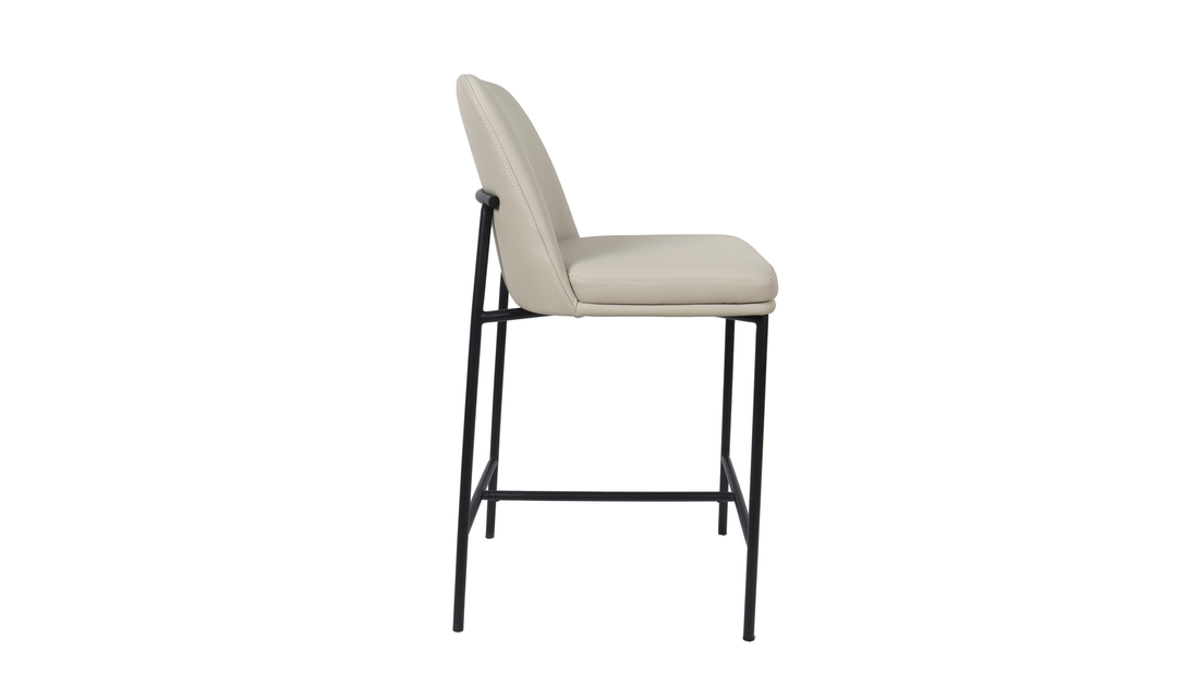 Manhattan Comfort Loft Vegan Leather Metal Counter Stool With Set of Two