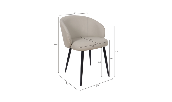 Manhattan Comfort Looma Metal Vegan Leather Side Chair-JenniferFurniture