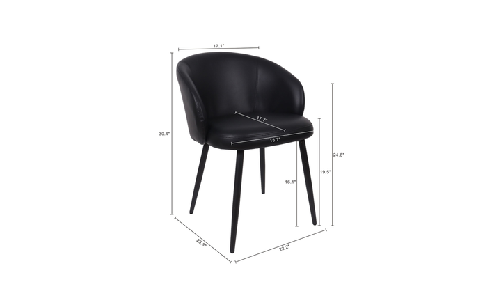 Manhattan Comfort Looma Metal Vegan Leather Side Chair-JenniferFurniture