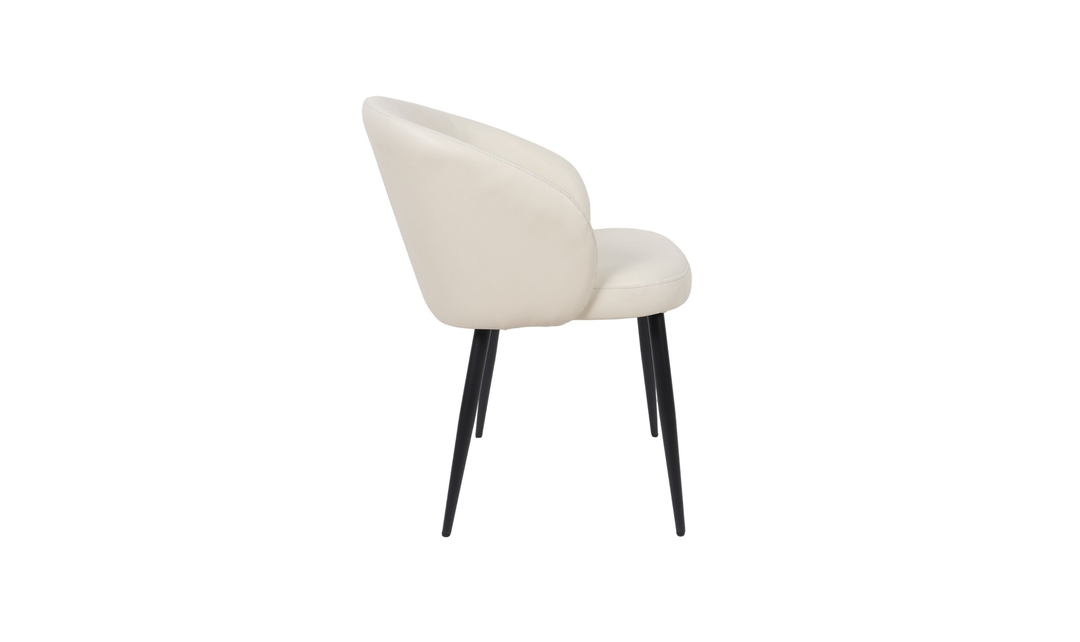 Manhattan Comfort Looma Metal Vegan Leather Side Chair-JenniferFurniture