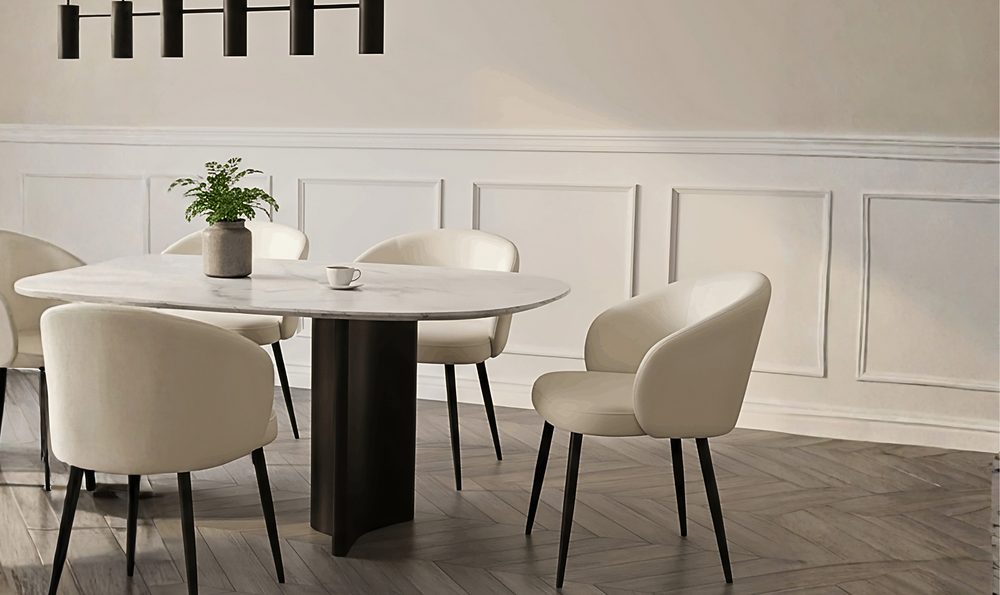 Manhattan Comfort Looma Metal Vegan Leather Side Chair-JenniferFurniture