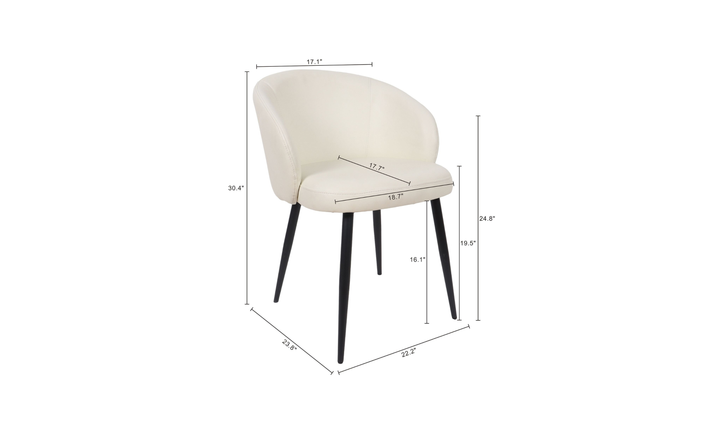 Manhattan Comfort Looma Metal Vegan Leather Side Chair-JenniferFurniture