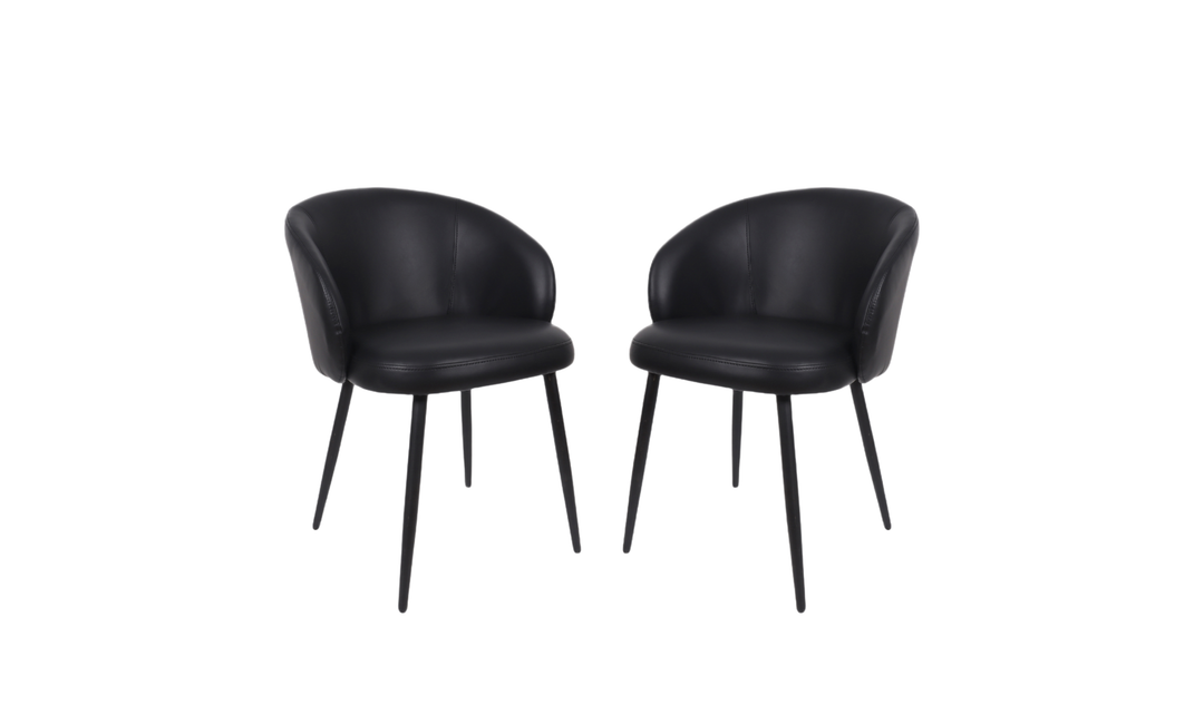 Manhattan Comfort Looma Metal Vegan Leather Side Chair-JenniferFurniture