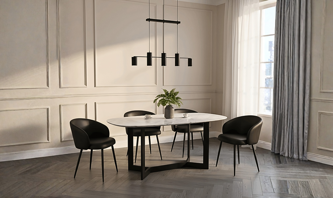 Manhattan Comfort Looma Metal Vegan Leather Side Chair-JenniferFurniture